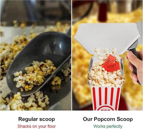 2 Pack Fry Scoop Stainless Steel French Fry Bagger Scoop with Right Handle, Metal Popcorn Scoop for Popcorn Machine - Speed and Easy Fill Commercial Fry Bagger for Bags & Boxes in Saudi Arabia