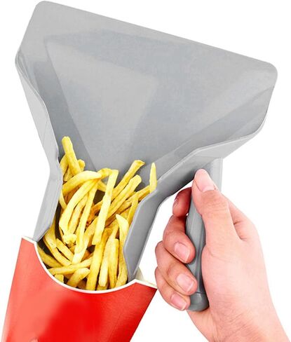 مجرفة بطاطس مقلية، مغرفة قلي فرنسية من الفولاذ المقاوم للصدأ، مغرفة قلي فرنسية منزلية غير قابلة للانزلاق مع مقبض أيمن، كيس رقائق الفشار لأدوات المطبخ in Kuwait