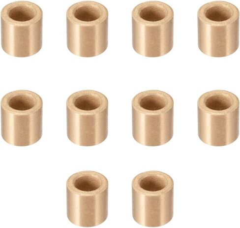 uxcell Bearing Sleeve 6mm Bore x 10mm OD x 10mm Length Self-Lubricating Sintered Bronze Bushings 10pcs in Saudi Arabia