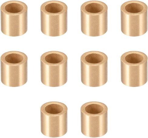 uxcell Bearing Sleeve 6mm Bore x 10mm OD x 10mm Length Self-Lubricating Sintered Bronze Bushings 10pcs in Saudi Arabia