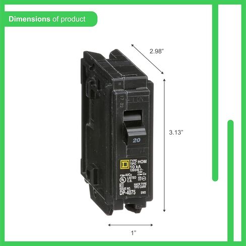 Square D by Schneider Electric HOM120CP Homeline 20 Amp Single-Pole Circuit Breaker in Saudi Arabia