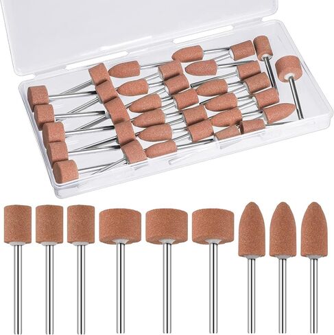 Honoson 36 Pieces Abrasive Mounted Stone Grinding Wheel Head Mounted Grinding Point Stone Heads with Box Compatible with Rotary Tool Grinding Stone Wheel Head in Saudi Arabia