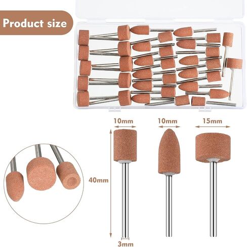 Honoson 36 Pieces Abrasive Mounted Stone Grinding Wheel Head Mounted Grinding Point Stone Heads with Box Compatible with Rotary Tool Grinding Stone Wheel Head in Saudi Arabia