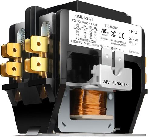 قواطع HVAC، FOCSPROD 25 أمبير قطب واحد / 1 قواطع قطب 24V ملف AC قواطع، مكثف مكيف الهواء ضاغط قواطع AC قواطع غرض محدد، مدرج في قائمة UL in Saudi Arabia