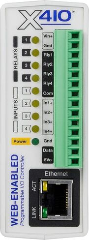 X-410 Industrial Web-Enabled Ethernet Relays, Digital Inputs, and Temperature/Humidity Monitor (Industrial Line Power 9-28 VDC) in Saudi Arabia