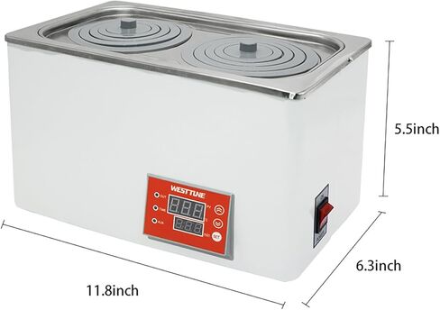 التدفئة الكهربائية ثرموستاتي مختبر حمام مائي مع 2 فتحات مختبر 6L خزان الفولاذ المقاوم للصدأ تسخين حمام الماء 110 فولت/600 واط in Kuwait