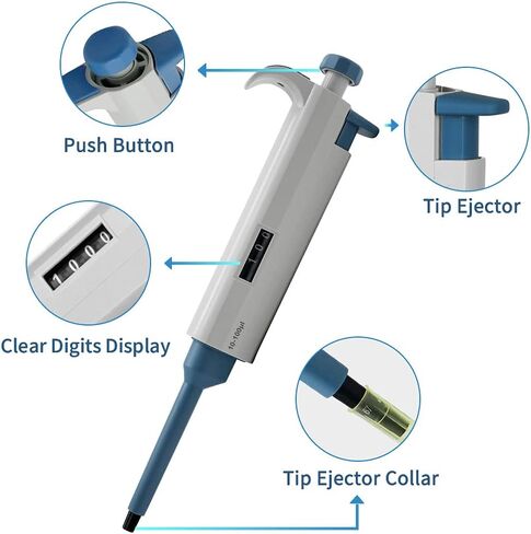100-1000μL Micropipette High-Accurate Pipettor Adjustable Variable Volume Single-Channel Pipette for Laboratory in Saudi Arabia