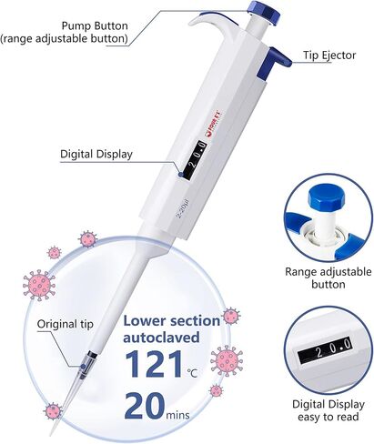 FOUR E'S SCIENTIFIC 1-5ml High-Accurate Single-Channel Manual Adjustable Variable Volume Pipettes in Saudi Arabia