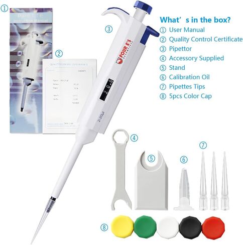 FOUR E'S SCIENTIFIC 1-5ml High-Accurate Single-Channel Manual Adjustable Variable Volume Pipettes in Saudi Arabia