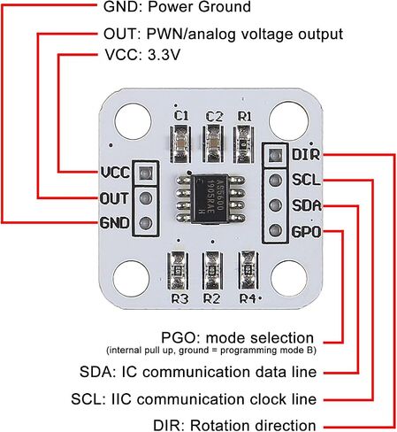 4PCS AS5600 Magnetic Encoder 12bit high Precision Magnetic Induction Angle Measurement Sensor Module 3.3V (4 PCS) in Saudi Arabia