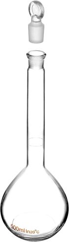 QWORK 1000ml Volumetric Flask with Glass Stopper, 4 Pack 3.3 High Borosilicate Glass, Ground Stopper in Saudi Arabia