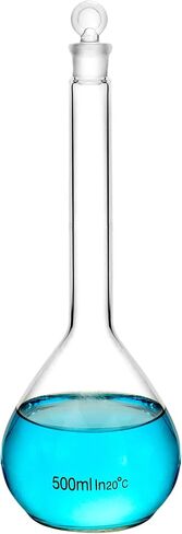 QWORK 1000ml Volumetric Flask with Glass Stopper, 4 Pack 3.3 High Borosilicate Glass, Ground Stopper in Saudi Arabia