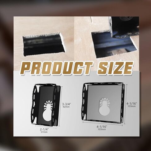 قطعتان من قاطع الفتحات المربعة، أداة قطع الحوائط الجافة، أداة قطع في مكانها بخطوة واحدة للجدران الجافة والمعادن البلاستيكية والخشب وما إلى ذلك (مستطيل + مربع) in Kuwait