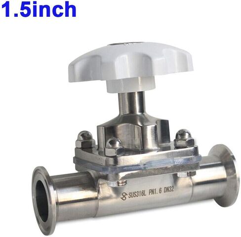 مزورة الفولاذ المقاوم للصدأ صمام الحجاب الحاجز 316l ثلاثي المشبك صمام الحجاب الحاجز سيليكون ختم 1.5 بوصة للتحكم في السوائل فائقة النقاء أو العقيمة أو المسببة للتآكل أو الكاشطة in Kuwait