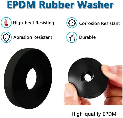 حلقة مطاطية (25 قطعة) مطاط مقاوم للتآكل شديد التحمل، 1 OD × 1/4 ID × 1/8 بوصة سماكة مطاطية مسطحة حلقات مطاطية مسطحة غسالات مطاطية سوداء لفواصل البراغي، قمع الاهتزاز in Kuwait