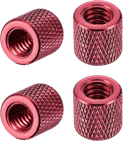 uxcell 1/4-20 x 10mm x 10mm Aluminum Alloy Hand Screw Nuts Diamond Knurl Knurled Camera Tripod Pass Hole Nut Black 4pcs in Saudi Arabia