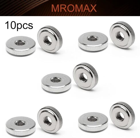 10 قطع من صواميل الإبهام المخرشة المستديرة من MroMax M8x1.25mm قفل موصل ضبط المكسرات من خلال فتحة صواميل شد الجوز أنثى ملولبة من النوع الرقيق المطلي بالنيكل لأسرّة الطابعة ثلاثية الأبعاد، وأدوات الآلة in Kuwait