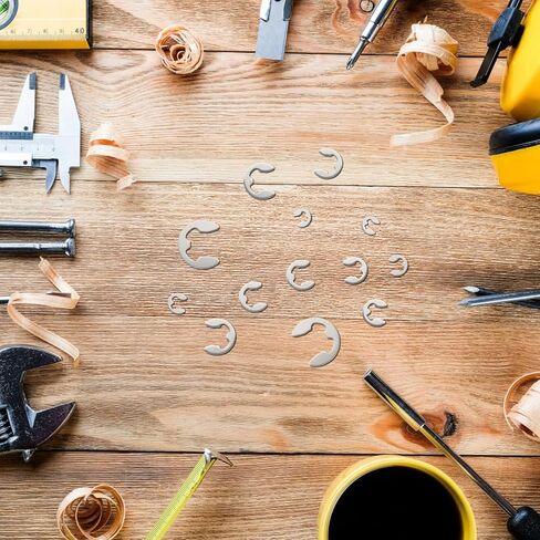 غسالات من الفولاذ المقاوم للصدأ 300 قطعة 304 غسالة مفتوحة من النوع E-Type Circlips مجموعة متنوعة من حلقات التثبيت الدائرية من النوع E لفتح مجموعة متنوعة من الحلقات الدائرية in Kuwait