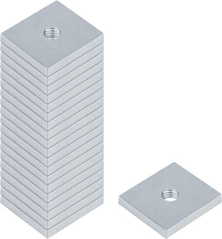 20 Pcs Square Channel Washer with Tapped Hole, Fit 3/8"-16 Bolt for 1-5/8" Strut Channels, Electrogalvanized Carbon Steel Heavy Duty Bearing Plate, 5.6mm Thickness in Kuwait