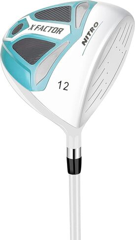 مجموعة جولف Nitro X Factor مكونة من 13 قطعة للسيدات من الجرافيت، يد يمنى، أزرق مخضر/فضي، مقاس كبير in Kuwait