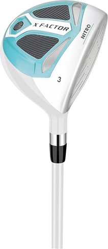 مجموعة جولف Nitro X Factor مكونة من 13 قطعة للسيدات من الجرافيت، يد يمنى، أزرق مخضر/فضي، مقاس كبير in Kuwait