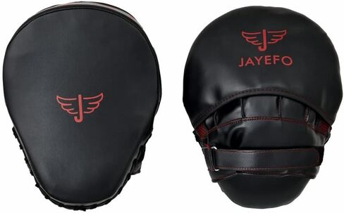 Jayefo Glorious Boxing Pads Focus Mitts for Training - Punching Blocking Pad for Boxing, Kick Boxing, MMA, Muay Thai and Material Arts - Curved Punch Mitts - Standard Size - Black in Kuwait