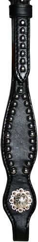 Tahoe Tack Leather Starry Night Studded Horse Headstall & Matching Reins, Black, Full Horse (17-1736-BK) in Saudi Arabia