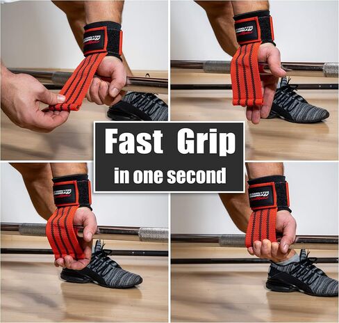 Fast Grip Lifting Straps for weightlifting Strength Training (+ Training Plans) Professional quick fastening with Metal Bolts for Powerlifting, Crossfit & Fitness - Bodybuilding for Men and Women in Saudi Arabia