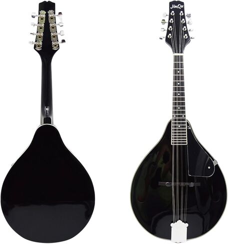 نموذج آلة المندولين للمبتدئين والأطفال والكبار. مجموعة مندولين صوتي مكونة من 8 أوتار من شجرة التنوب والسابيلي؛ مجموعة المبتدئين: موالف، أوتار، أشرطة، اختيار، قطعة قماش للمسح، أسود لامع in Kuwait