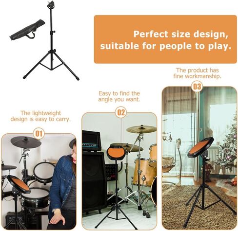 Amosfun 1 set Drum stand marching snare stand metal shelf brackets concert snare stand drum practice rack Drum Practice Storage Rack drum practice pad snare drum music light nylon tote bag in Saudi Arabia