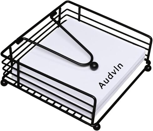 حامل مناديل، حامل مناديل للمناديل الورقية، حامل مناديل للطاولة، موزع مناديل. للمطبخ أو غرفة الطعام، حامل مناديل بسيط ومريح ومستقر، أسود in Kuwait