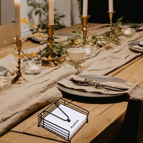 حامل مناديل، حامل مناديل للمناديل الورقية، حامل مناديل للطاولة، موزع مناديل. للمطبخ أو غرفة الطعام، حامل مناديل بسيط ومريح ومستقر، أسود in Kuwait