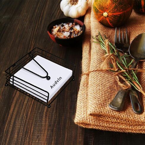 حامل مناديل، حامل مناديل للمناديل الورقية، حامل مناديل للطاولة، موزع مناديل. للمطبخ أو غرفة الطعام، حامل مناديل بسيط ومريح ومستقر، أسود in Kuwait