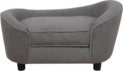 Pet Sofa Bed, Pet Dog Sofa with Adjustable Plastic Legs, Velvet Pet Couch Chair with Removeable & Washable Cushion for Small Dogs & Cats (Gray) in Saudi Arabia