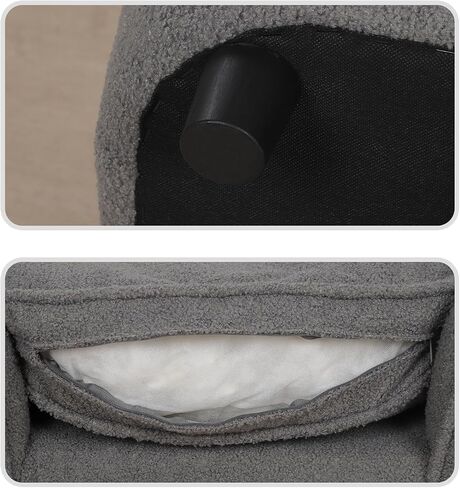 Pet Sofa Bed, Pet Dog Sofa with Adjustable Plastic Legs, Velvet Pet Couch Chair with Removeable & Washable Cushion for Small Dogs & Cats (Gray) in Saudi Arabia