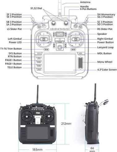RadioMaster TX16S MKII V4.0 16CH 2.4G Hall Gimbals Radio Transmitter Remote Control ELRS 4in1 Support EDGETX OPENTX for RC Drone (TX16S MKII ELRS VESION) in Saudi Arabia