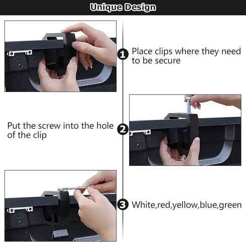 6PCS Camper Shell Clamps, Heavy Duty Truck Topper Clamps，Mounting Clamps Truck Bed Cover Clamps for Chevy Silverado Sierra 1500 2500 3500, Dodge Dakota Ram 1500 2500 3500, F150, F250, Toyota (Black) in Kuwait