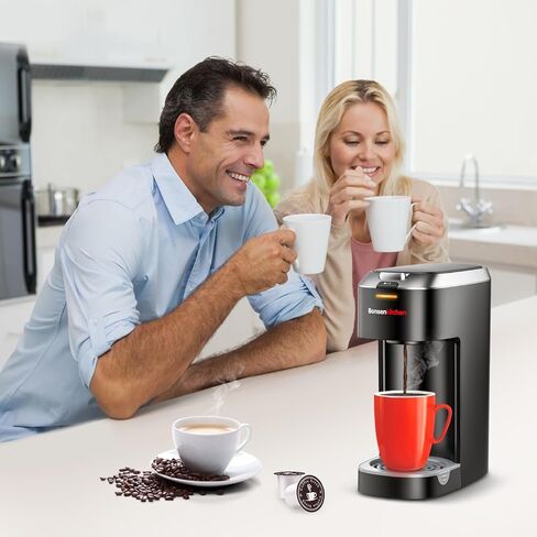 ماكينة صنع القهوة ذات الخدمة الواحدة من Bonsenkitchen، ماكينة تحضير القهوة لكبسولة كوب K، ماكينة صنع القهوة سريعة التخمير، مقاسات المشروب من 6 إلى 12 أونصة، تصميم موفر للمساحة in Kuwait