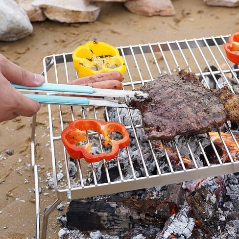 شواية نار المخيمات القابلة للطي من زورمي، شبكة من الفولاذ المقاوم للصدأ 304، شواية تخييم محمولة شديدة التحمل مع حقيبة حمل أرجل، شبكة شواء غاز لحقائب الظهر والمشي لمسافات طويلة والنزهات وصيد الأسماك in Kuwait
