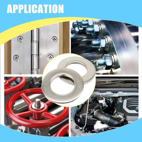800 PCS Car Flat Washers, Sealing Washers with Plastic Box, O-Shape Rings Assortment Kit, Stainless Steel Washers Kit, Auto Sealing Part Replacements, Universal for Most Cars, Trucks (Silver) in Saudi Arabia