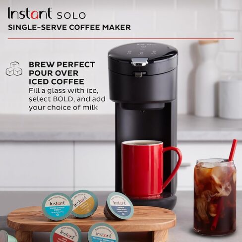 Instant Solo Single Serve Coffee Maker, From the Makers of Instant Pot, K-Cup Pod Compatible Coffee Brewer, Includes Bold Setting and 40oz. Water Reservoir, Brew 8 to 12oz., Black in Saudi Arabia