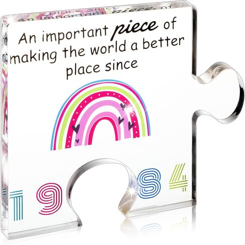 40th Birthday Gifts for Women 40 Year Old Acrylic Puzzle Gifts for Her Mom Wife Sister Friends Back in 1984 Birthday Decorations for Mother's Day Anniversary Party Table Decor Supplies (1984) in Saudi Arabia