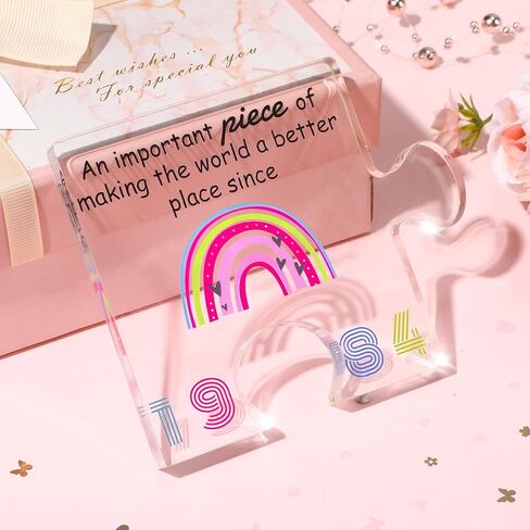 40th Birthday Gifts for Women 40 Year Old Acrylic Puzzle Gifts for Her Mom Wife Sister Friends Back in 1984 Birthday Decorations for Mother's Day Anniversary Party Table Decor Supplies (1984) in Saudi Arabia