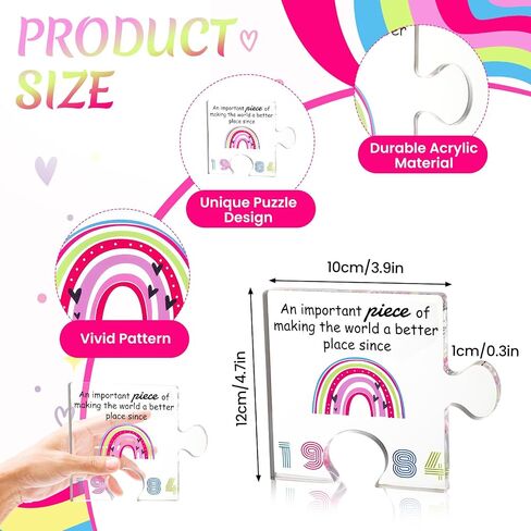 40th Birthday Gifts for Women 40 Year Old Acrylic Puzzle Gifts for Her Mom Wife Sister Friends Back in 1984 Birthday Decorations for Mother's Day Anniversary Party Table Decor Supplies (1984) in Saudi Arabia