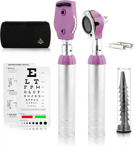 Zyrev Otoscope Oph Multi-Function Set - Otoscope/Opthalmoscope for Ear & Eye Examination - with Portable Carry Case, Sight Chart, Replacement Tips (Black) in Saudi Arabia