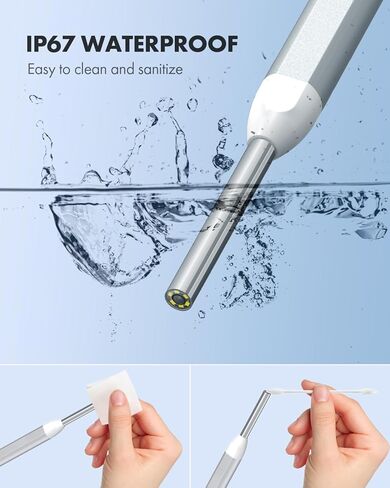 كاميرا أذن صغيرة بمنفذ USB، منظار الأذن الرقمي البصري Anykit بقطر 3.9 مم مع 6 مصابيح LED وأداة إزالة شمع الأذن للبالغين والأطفال، متوافقة مع iPhone وAndroid in Kuwait