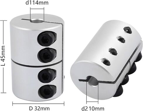 8mm to 10mm Shaft Coupling D25mm x L40mm Rigid Coupling, Stepper Motor Coupler Aluminum Alloy Joint Connector for 3D Printer CNC Machine DIY Encoder in Saudi Arabia