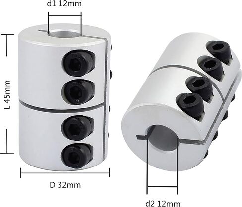 8mm to 10mm Shaft Coupling D25mm x L40mm Rigid Coupling, Stepper Motor Coupler Aluminum Alloy Joint Connector for 3D Printer CNC Machine DIY Encoder in Saudi Arabia