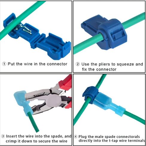 60Pcs 30Pairs T Tap Wire Connectors, 22-10 AWG Quick Splice Electrical Wire Terminals, Insulated Male Quick Disconnect Spade Terminals Assortment Kit, AWG 22-18, 18-14, 12-10 in Saudi Arabia