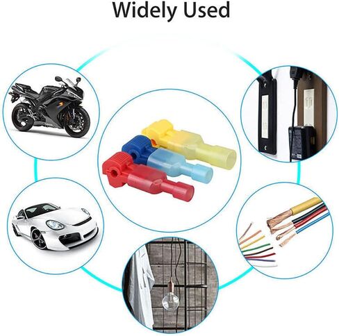 60Pcs 30Pairs T Tap Wire Connectors, 22-10 AWG Quick Splice Electrical Wire Terminals, Insulated Male Quick Disconnect Spade Terminals Assortment Kit, AWG 22-18, 18-14, 12-10 in Saudi Arabia